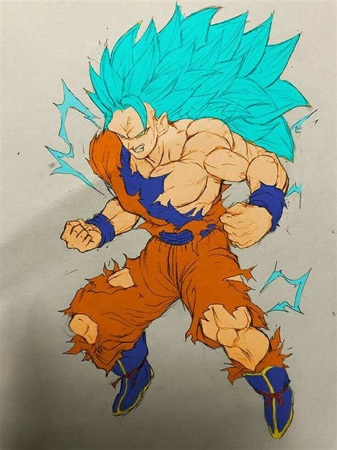 Goku Ssb Dragon Ball Art Dragon Ball Artwork Dbz Art