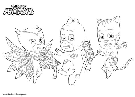 pj masks coloring pages characters  printable coloring pages