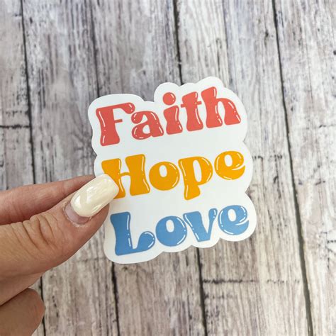Faith Hope Love Waterproof Sticker Christian Sticker Etsy