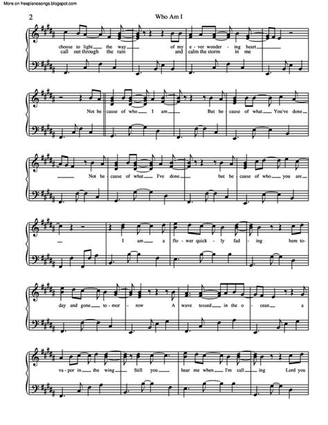 Who Am I Free Sheet Music By Casting Crowns Pianoshelf