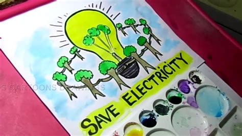 How To Draw Save Electricity Save Energy Poster Drawing Youtube