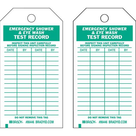 Eye Wash Station Checklist Spreadsheet Ladder Inspection Tags W 7560