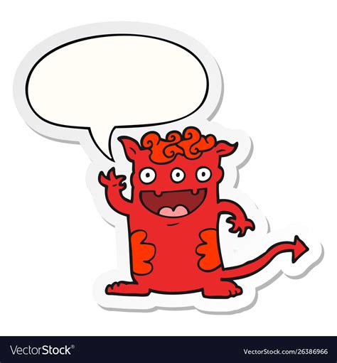 Cartoon Halloween Monster And Speech Bubble Vector Image