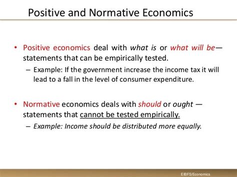 What Is Positive And Normative Economics And Examples Slideshare
