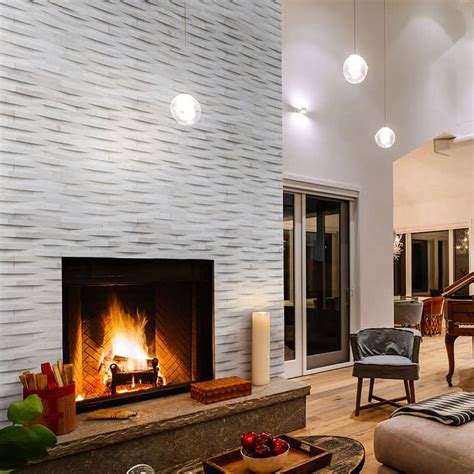 Rockmount Cosmic White 3d Wave Marble Stacked Stone Ledger Panels