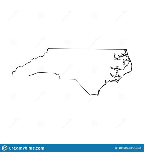 North Carolina State Of Usa Solid Black Outline Map Of Country Area