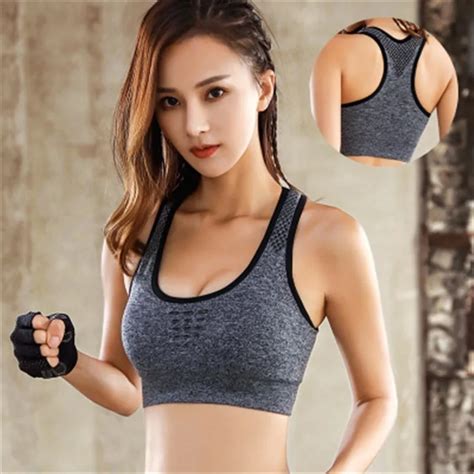 Reallion Women Fitness Sports Yoga Bra Push Up Gym Seamless Crop Tops Active Wear Stretch Padded