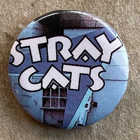 Rare Vintage 80s The Stray Cats Pin Rockabilly Button Badge Brian