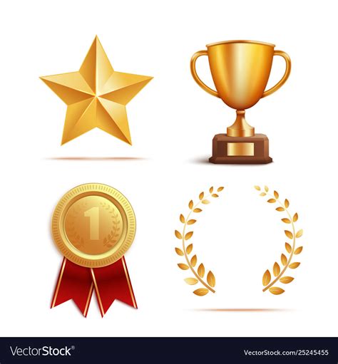 Icon And Symbol Award Prize And Trophy Set Vector Image