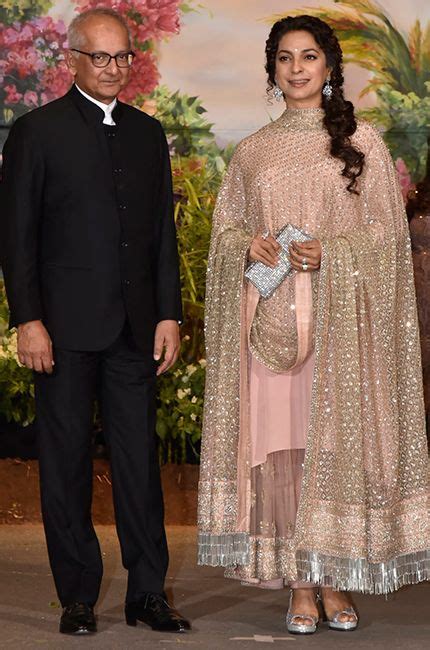 Select from premium juhi chawla of the highest quality. Juhi Chawla with her husband at Sonam Kapoor's Wedding Reception #pastelanarkali #bol… | Indian ...