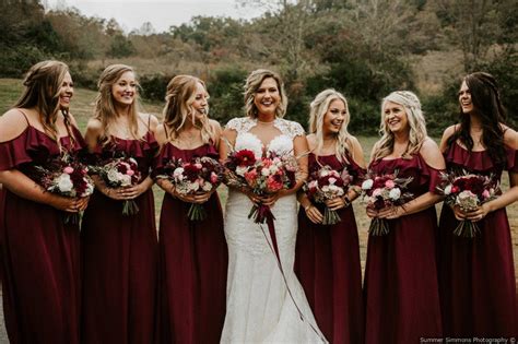Benton And Ashleys Wedding In Sevierville Tennessee Wine Bridesmaid