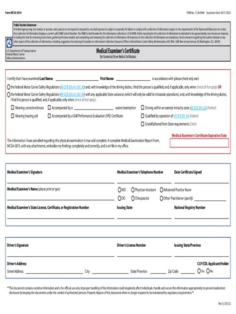 Dmv Medical Form Mcsa 5876 Fill Out And Sign Online Dochub