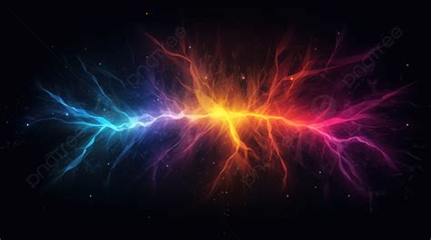 Colorful Lightning Coming From Bright Colors Background Electric