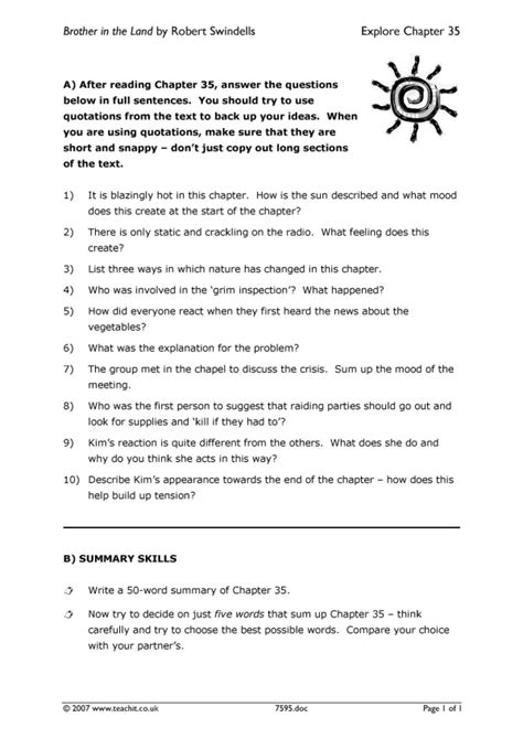 Comprehension Questions On Chapter 35brother In The Landrobert