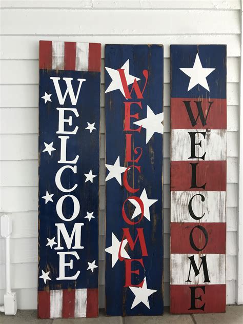 Flag Porch Board Sign/Hand Painted Sign/Porch Decor/Patriotic | Etsy