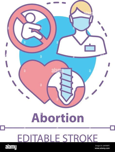 Die Medizinische Abtreibung Konzept Symbol Fehlgeburt Idee Dünne Linie