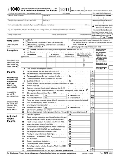2011 1040 Fill Out And Sign Printable Pdf Template Signnow