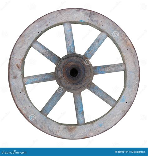 Old Wooden Spoked Wheel Stock Photo Image Of Roll Isolated 36895194