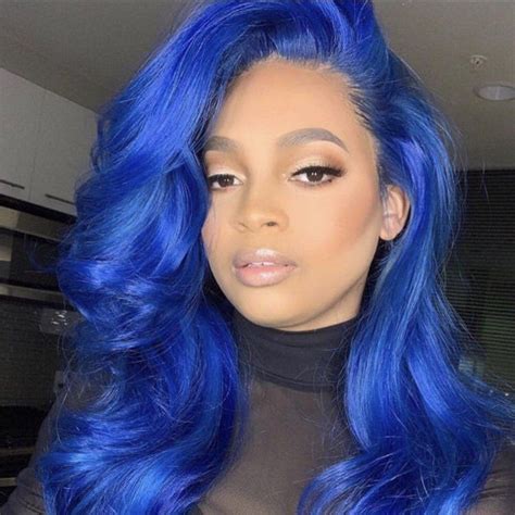 22 Blue Body Wavy Curly Lace Front Wig New Etsy Lace Front Wigs Straight Lace Front Wigs
