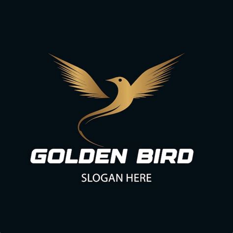 Premium Vector Golden Bird Flat Logo Design