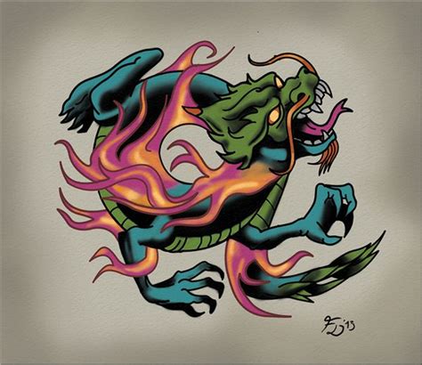 Dragon Tattoo Flash By Francesco Dibattista