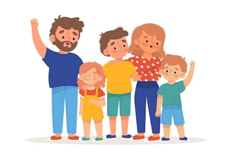 Free Vector Illustrated Parents Holding Their Kids