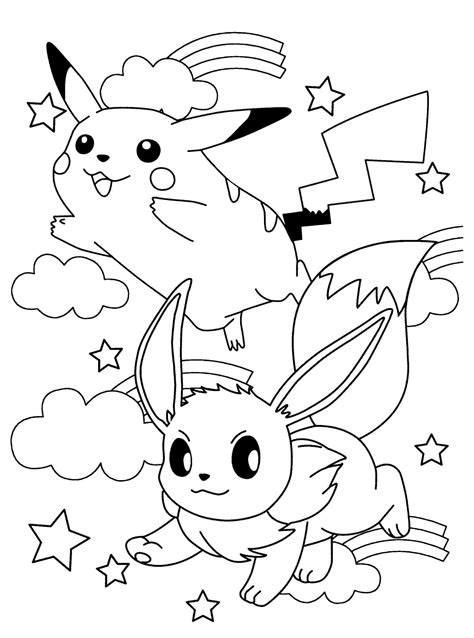 Eevee Evolutions Coloring Pages Printable