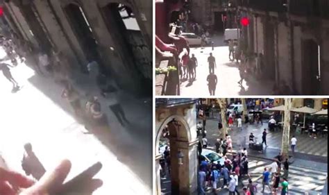 barcelona terror attack video horror moment tourists flee las ramblas after van attack world