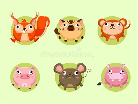 Cute Cartoon Animals Collection Vector Illustration With Cartoon Style