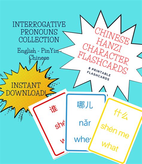 Practice Flashcards Interrogative Pronoun Collection Chinese Hanzi
