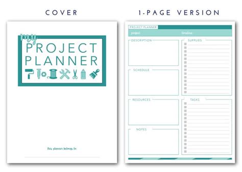 Project Management Printable Project Planner Dopprint