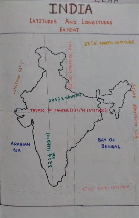 India Map Latitude And Longitude Images