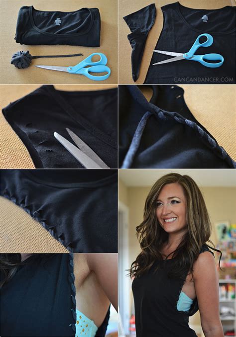 Mark the shorts on the outer leg seam where you want them to hit with chalk or. DIY Cut-Off Tank | Can Can Dancer