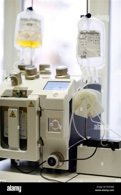Automatic Blood Separation Press Leukodeplece Stock Photo Alamy
