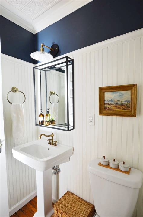 Home decor wallpaper 194 in 2020 from best of decorative powder room mirrors , source:pinterest.com. Room Reveal Our Vintage Modern Powder Room Remodel 4 ...