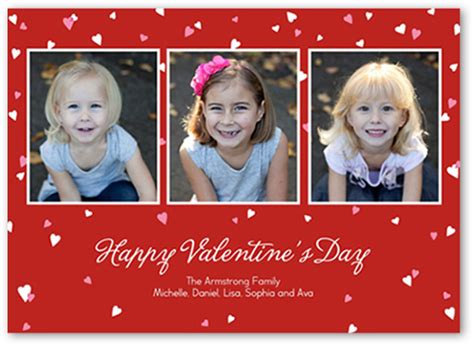 Confetti Hearts 5x7 Photo Valentines Cards Shutterfly