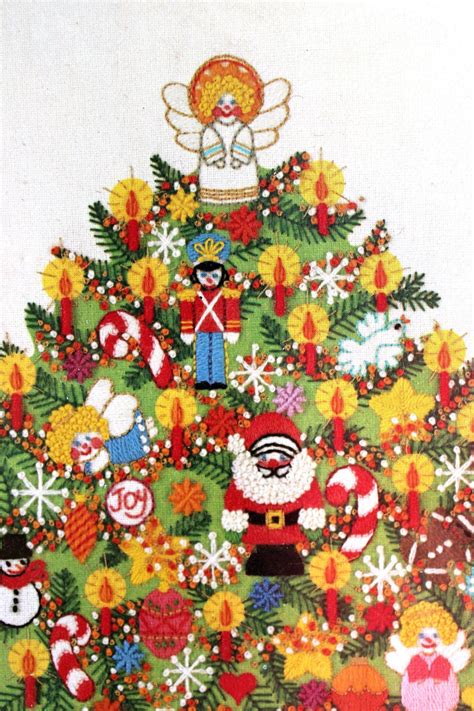 Sunset Crewel Embroidery Kit Christmas Tree Fantasy 2070 Chris Etsy
