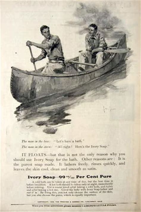 1905 Ivory Soap Ad ~ Men In Canoe Vintage Health And Beauty Ads