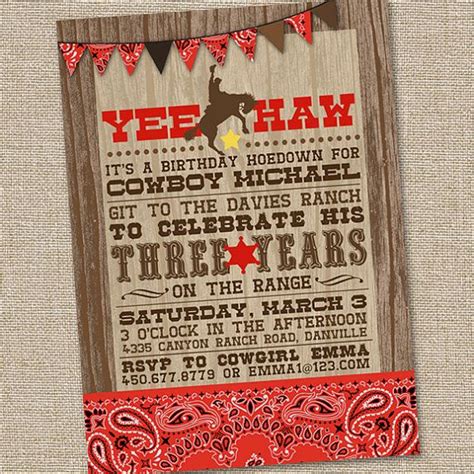 Free Printable Cowboy Birthday Invitations Download Hundreds Free