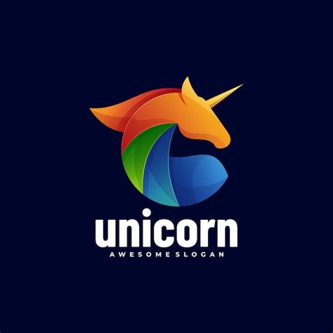 Ilustração do logotipo unicorn gradient colorful style Vetor Premium