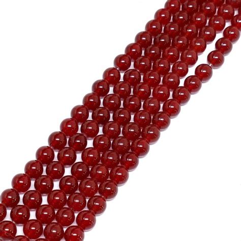 Red Agate Round Semi Precious Stones 6mm 39cm String Beads And