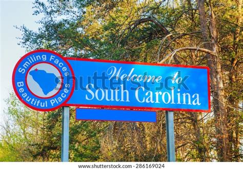 Welcome South Carolina Sign State Border Stock Photo Edit Now 286169024
