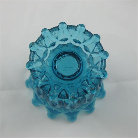 Antique Northwood Blue Opal Open O S Opalescent Glass Nut Bowl