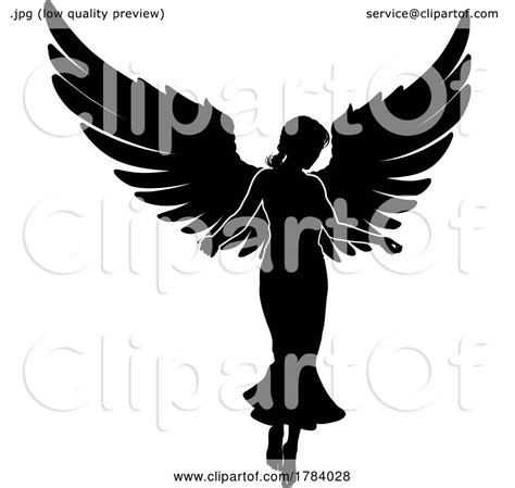 Angel Woman With Wings Silhouette By Atstockillustration 1784028