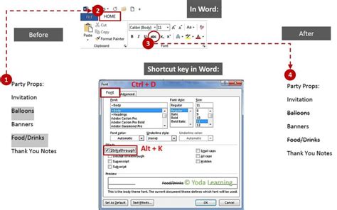 Tricks Strikethrough Shortcut In Excel And Word Shortcut For