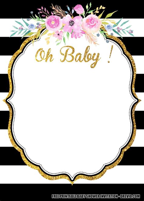 Blank Printable Baby Shower Invitations Templates