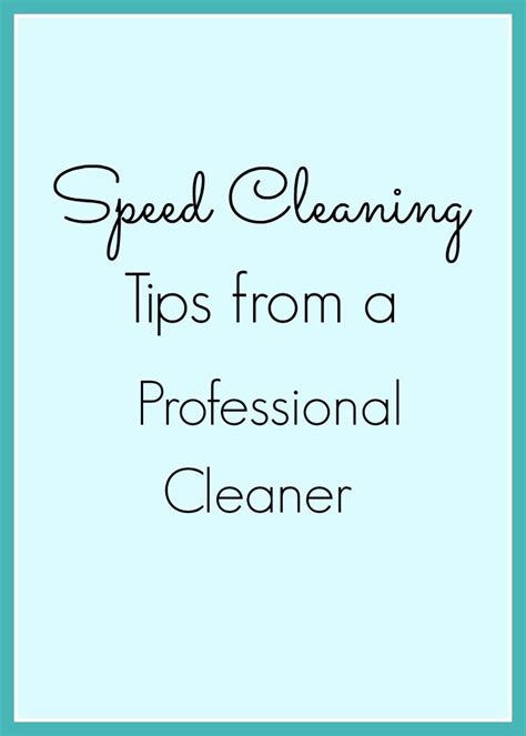 professional speed cleaning tips by menage total