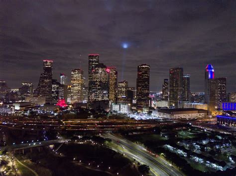 Houstons Skyline At Night Houston