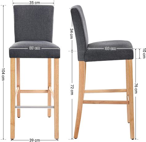 Lot De 2 Tabourets De Bar Avec Dossier Hauts Gris Foncé 12 ...