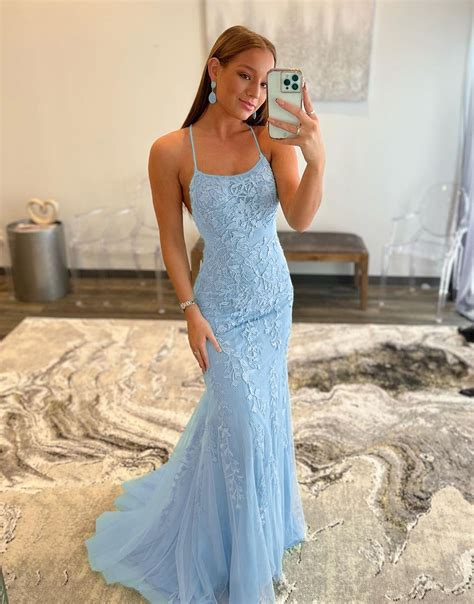 Mermaid Applique Long Prom Dress Backless Evening Dress Backless Prom